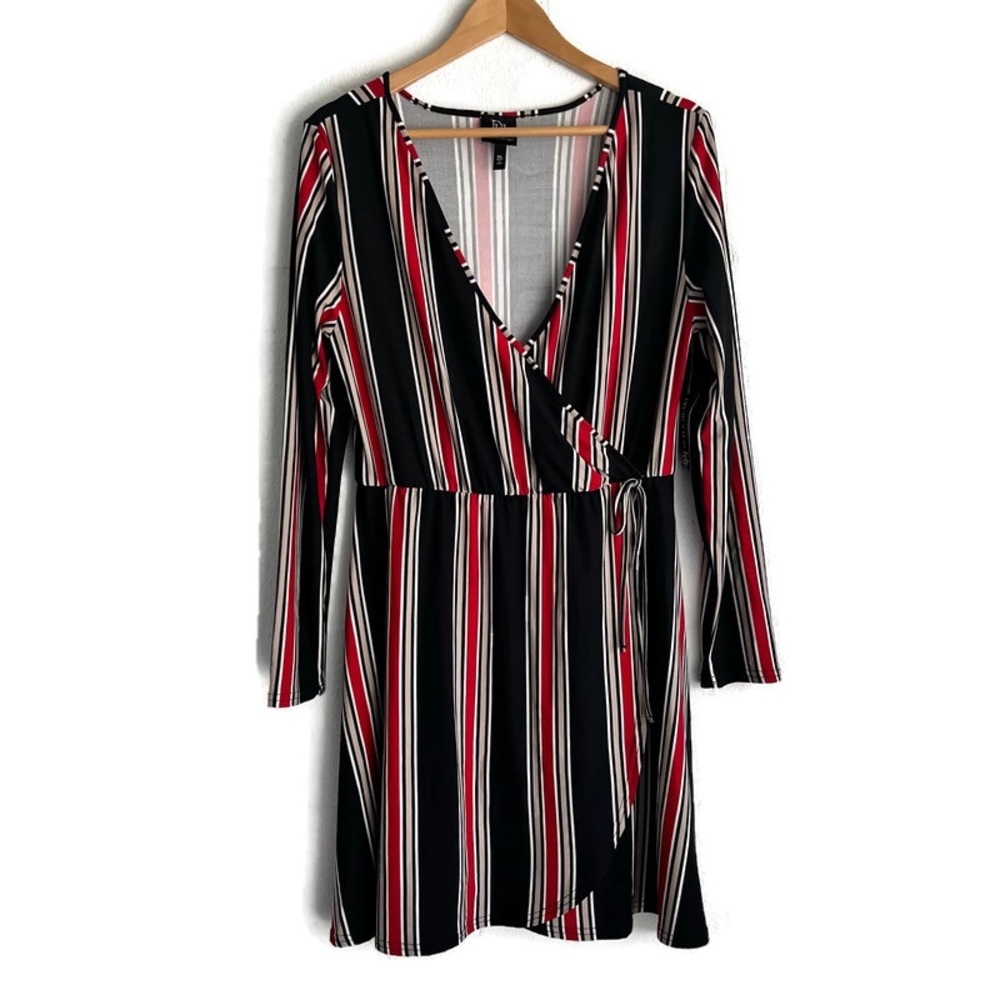 Derek Heart Striped Faux Wrap Dress Size XL
